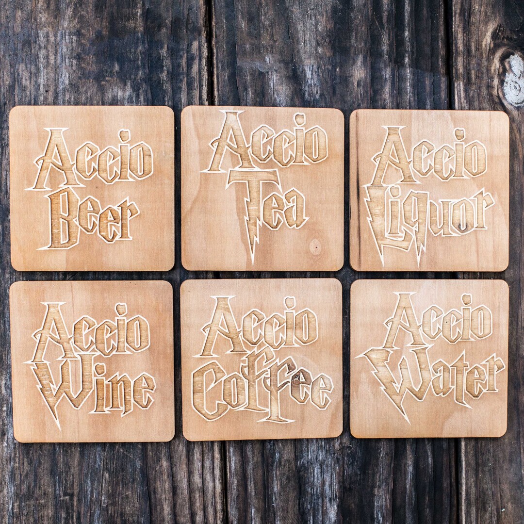 Accio Coaster Set of 6 Raw Wood Accio Coaster Set of 6 Raw Wood